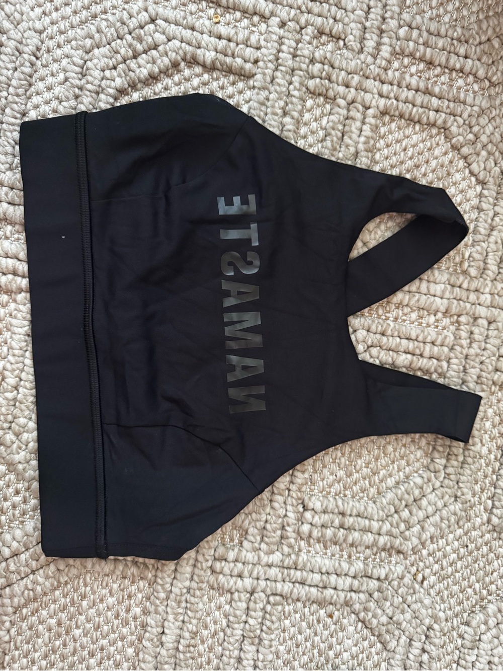 lululemon athletica Black Reflective Logo Sports Bra